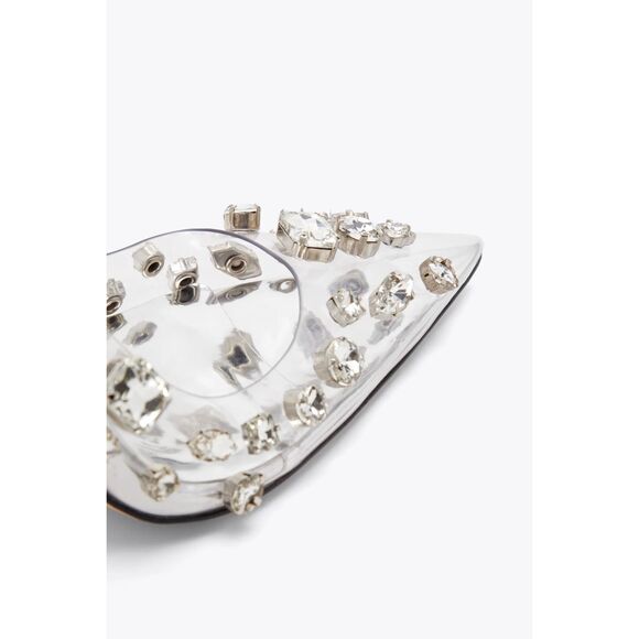 Good American Women's Diamonds Forever Stiletto Clear Pumps SIZE 6.5 NEW - Picture 6 of 14